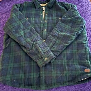 L.L. Bean Green and Blue Fleece-Lined Jacket